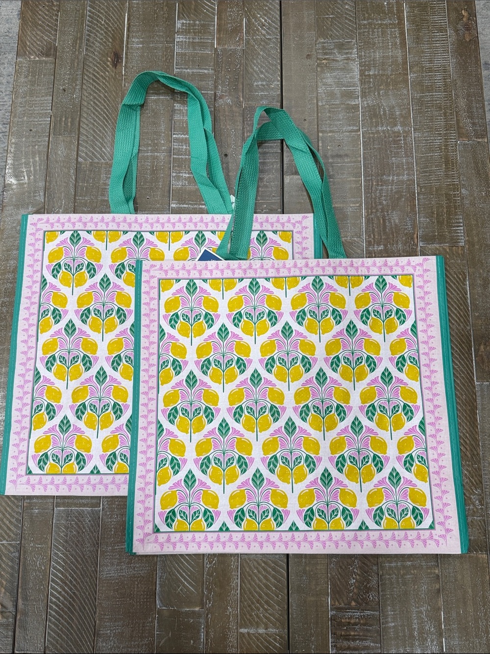 Marshalls Pink and yellow Lemon reusable tote